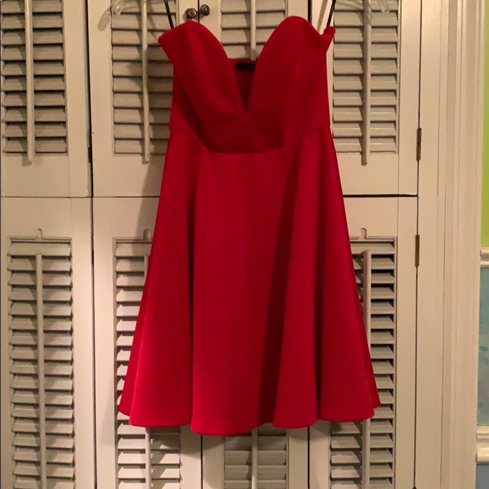 Red Strapless Dress
